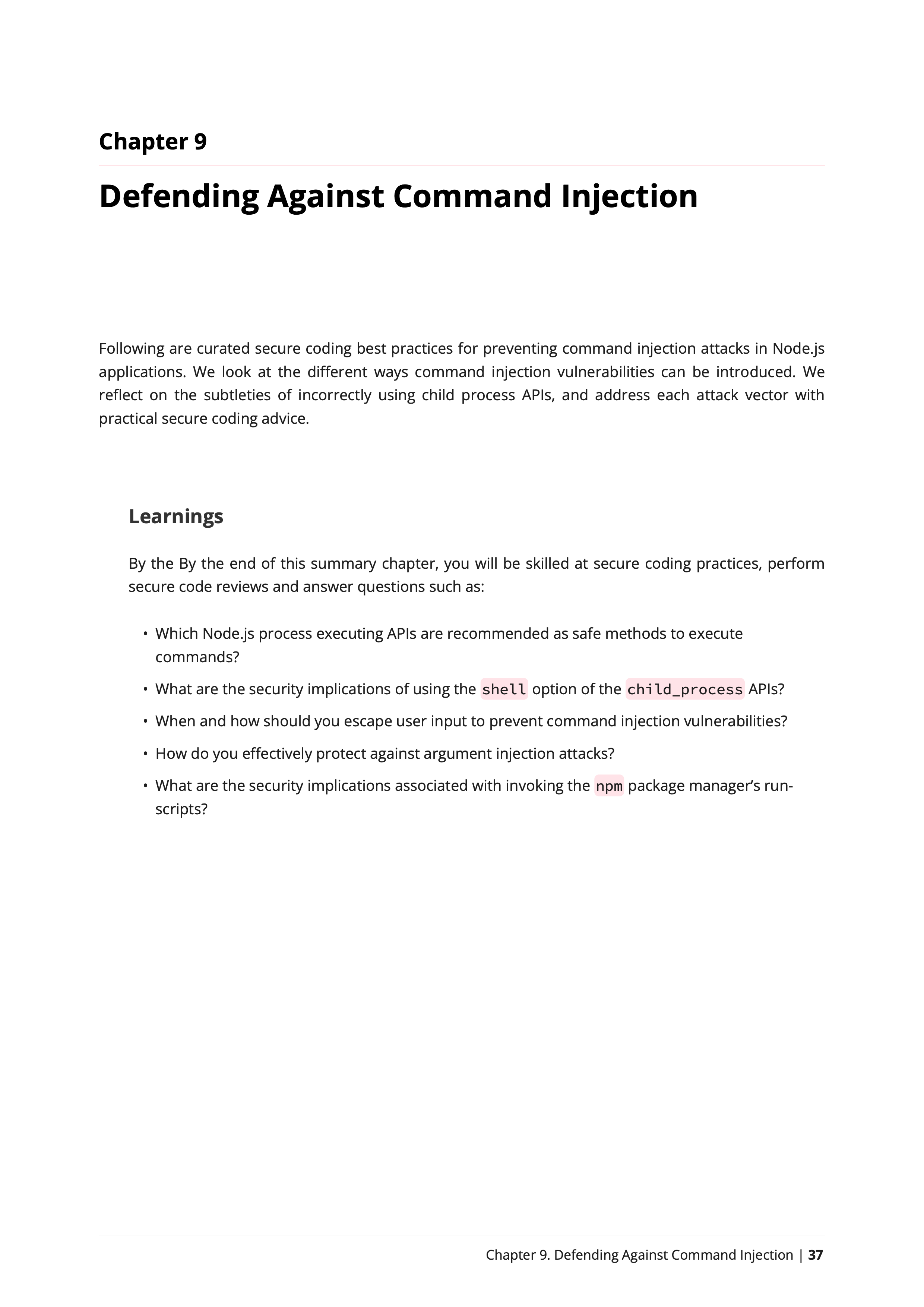 Command injection book defending against command injection book section