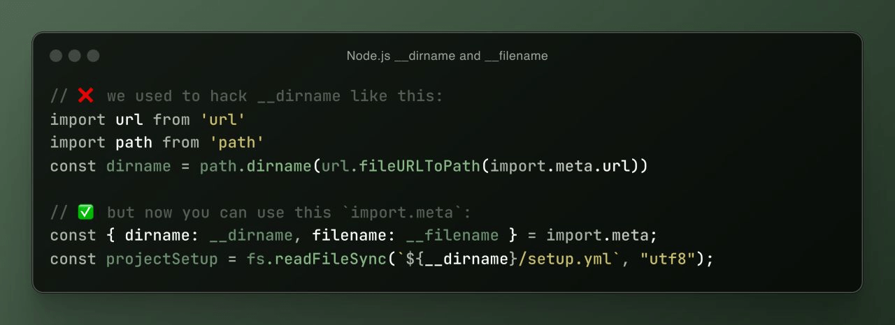 Node.js support for __dirname using import.meta