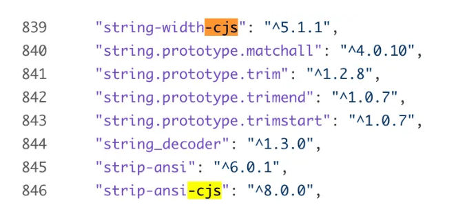 string-width-cjs npm package security risk